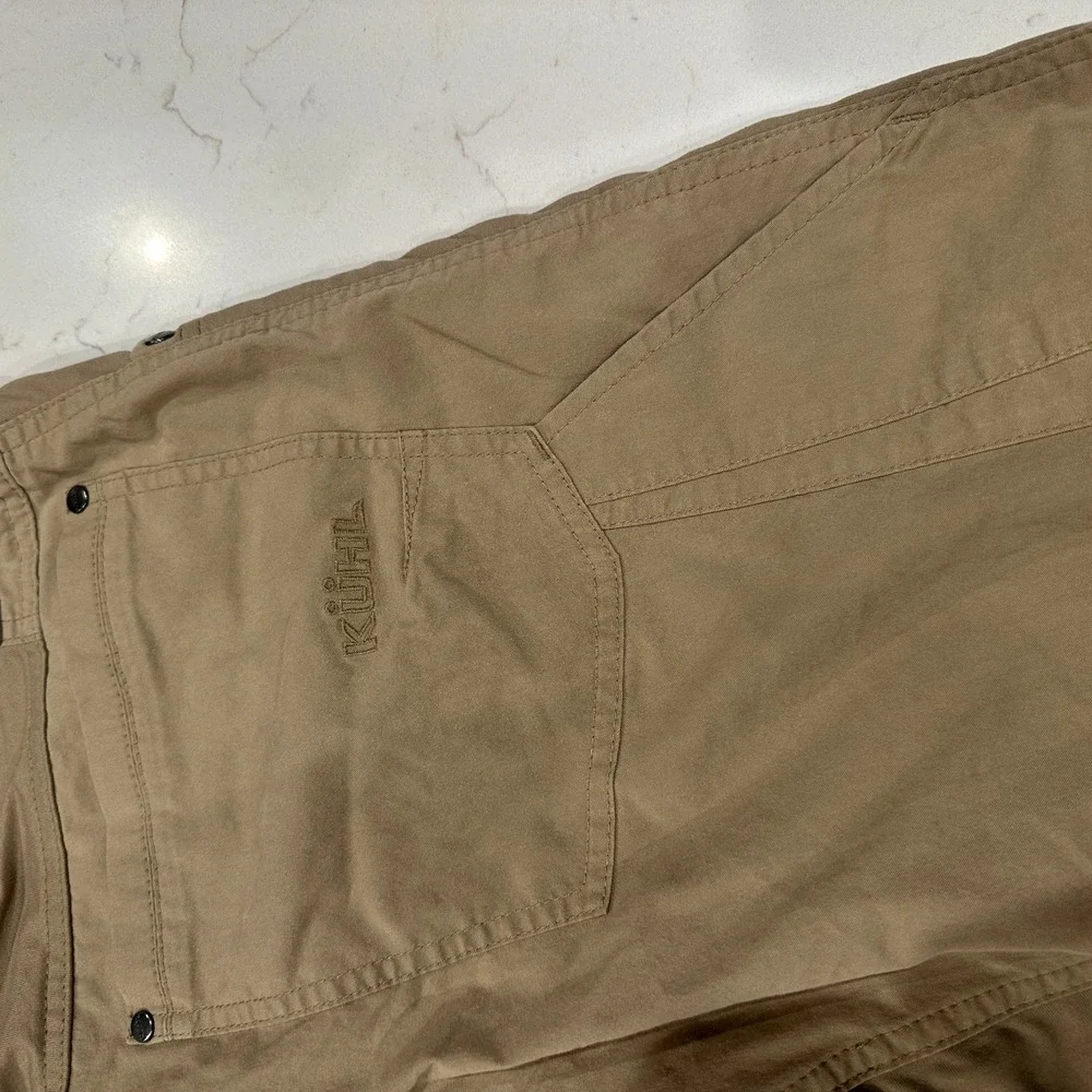Kuhl Radikl Mens Khaki Tan Hybrid Hiking Work Pants 30x32 Stretch 7 Pocket
